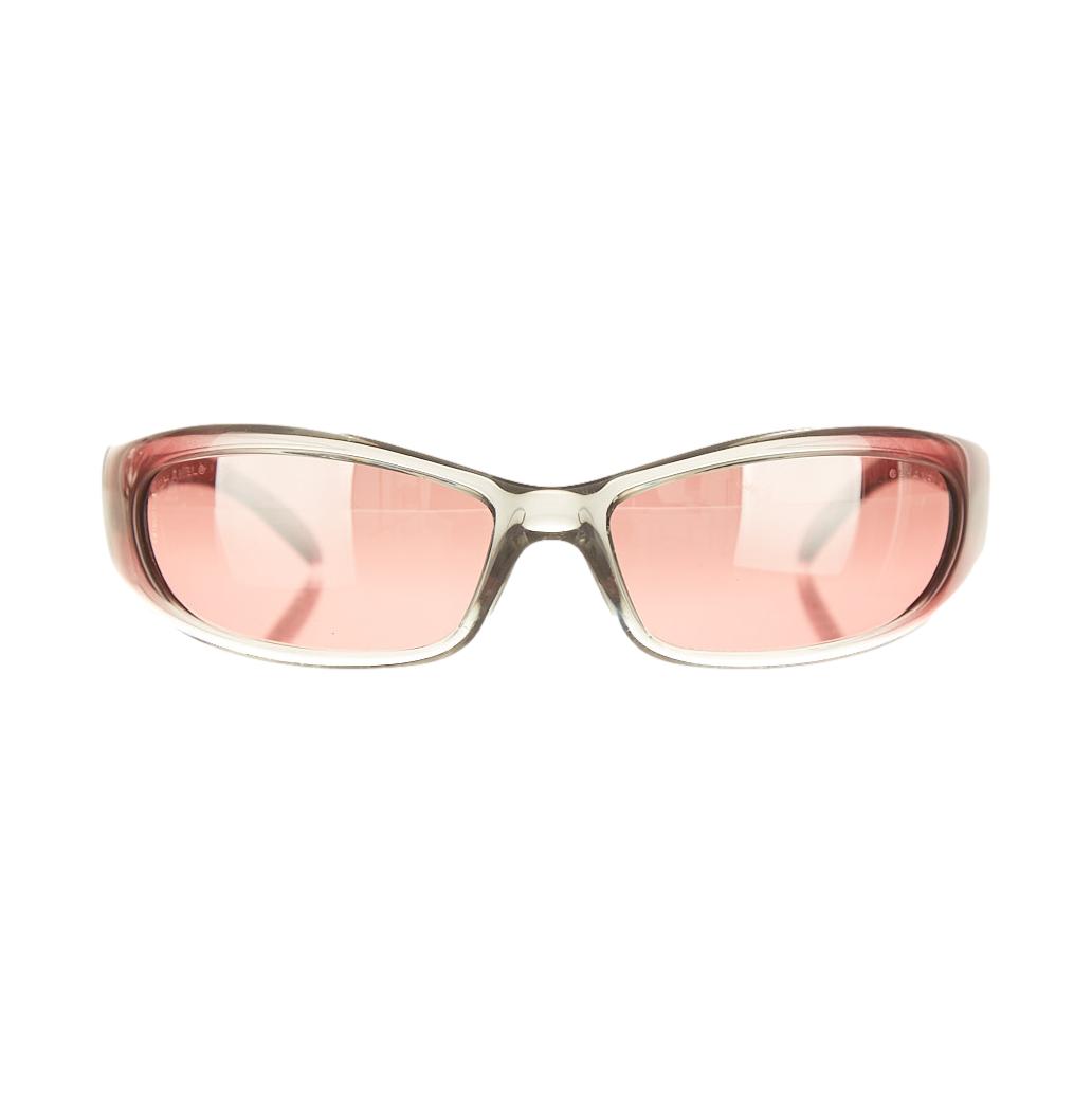 Chanel Purple Rhinestone Logo Micro Sunglasses