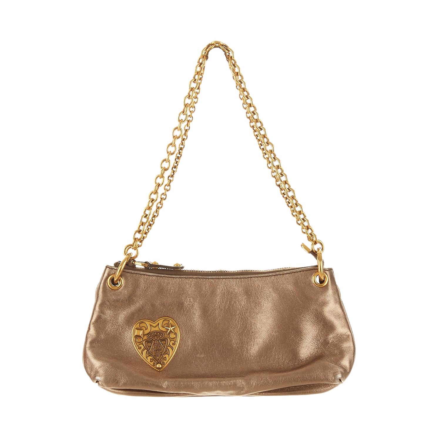 Gucci Gold Heart Chain Shoulder Bag