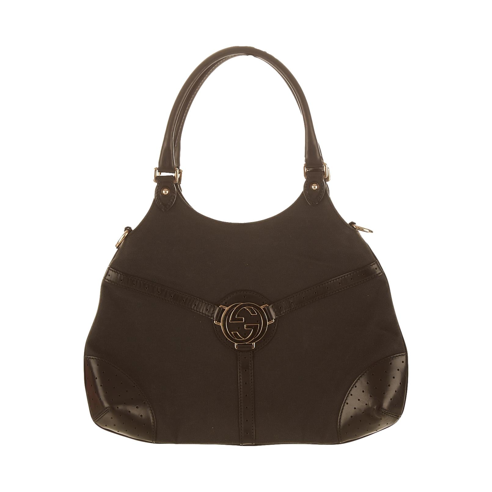 Gucci Black Interlocking Logo Shoulder Bag