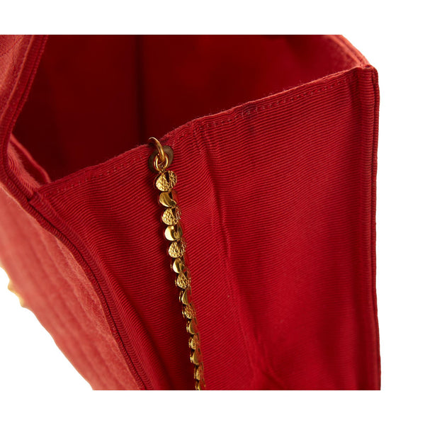 Chanel Red Matelasse Chain Shoulder Bag