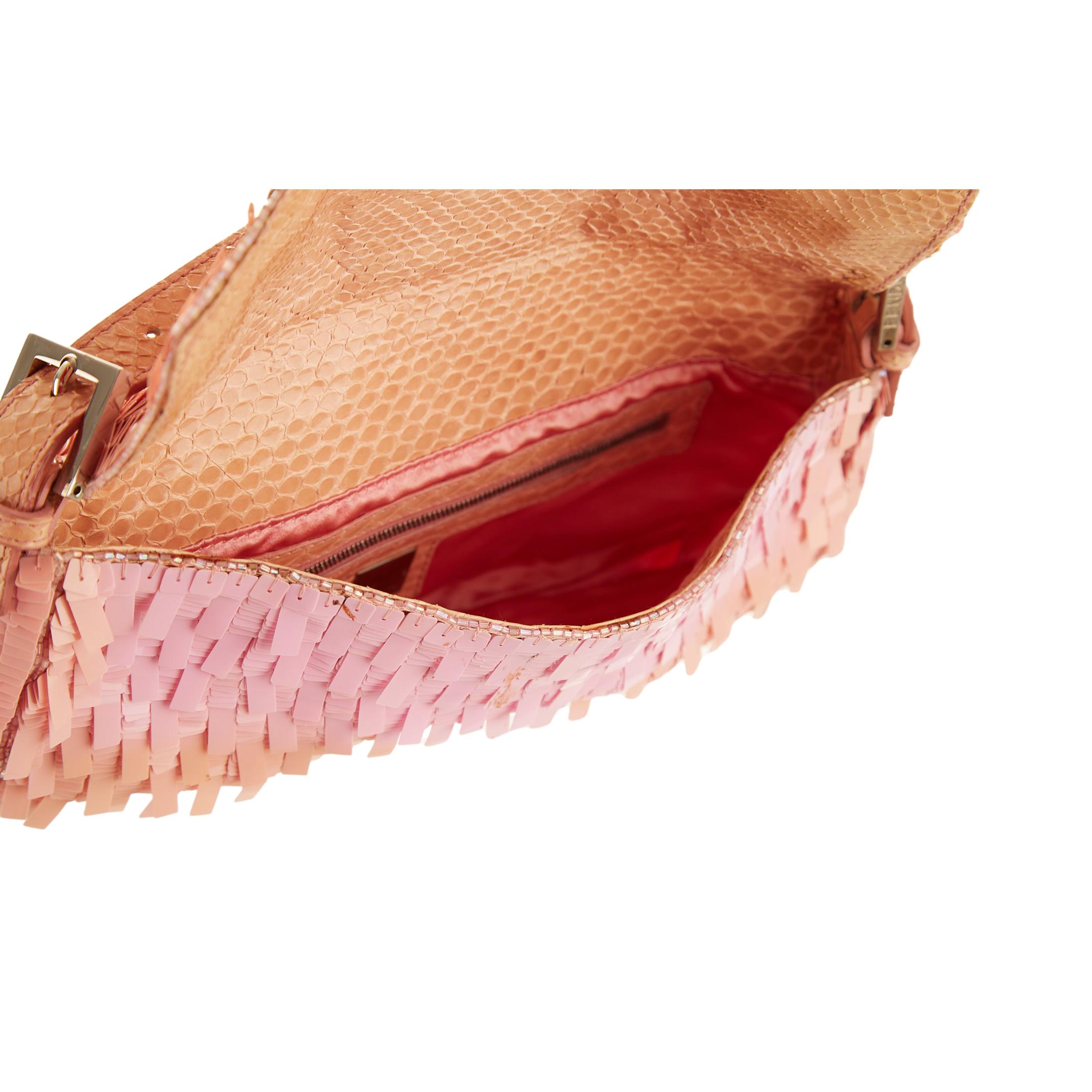 Fendi Pink Sequin Baguette QBB0472MPB003
