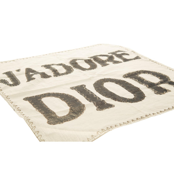 Dior White Logo Scarf