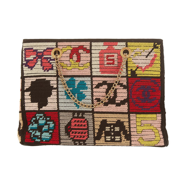 Chanel Precious Symbols Needlepoint Shoulder Bag