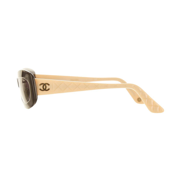 Chanel Beige Quilted Logo Sunglasses