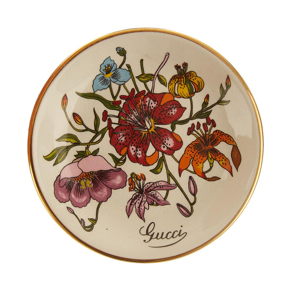 Gucci White Flora Ceramic Tray