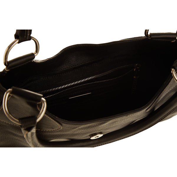 Prada Black Buckle Shoulder Bag