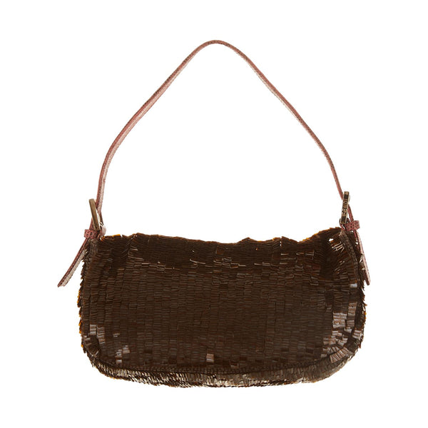 Fendi Brown Sequin Baguette