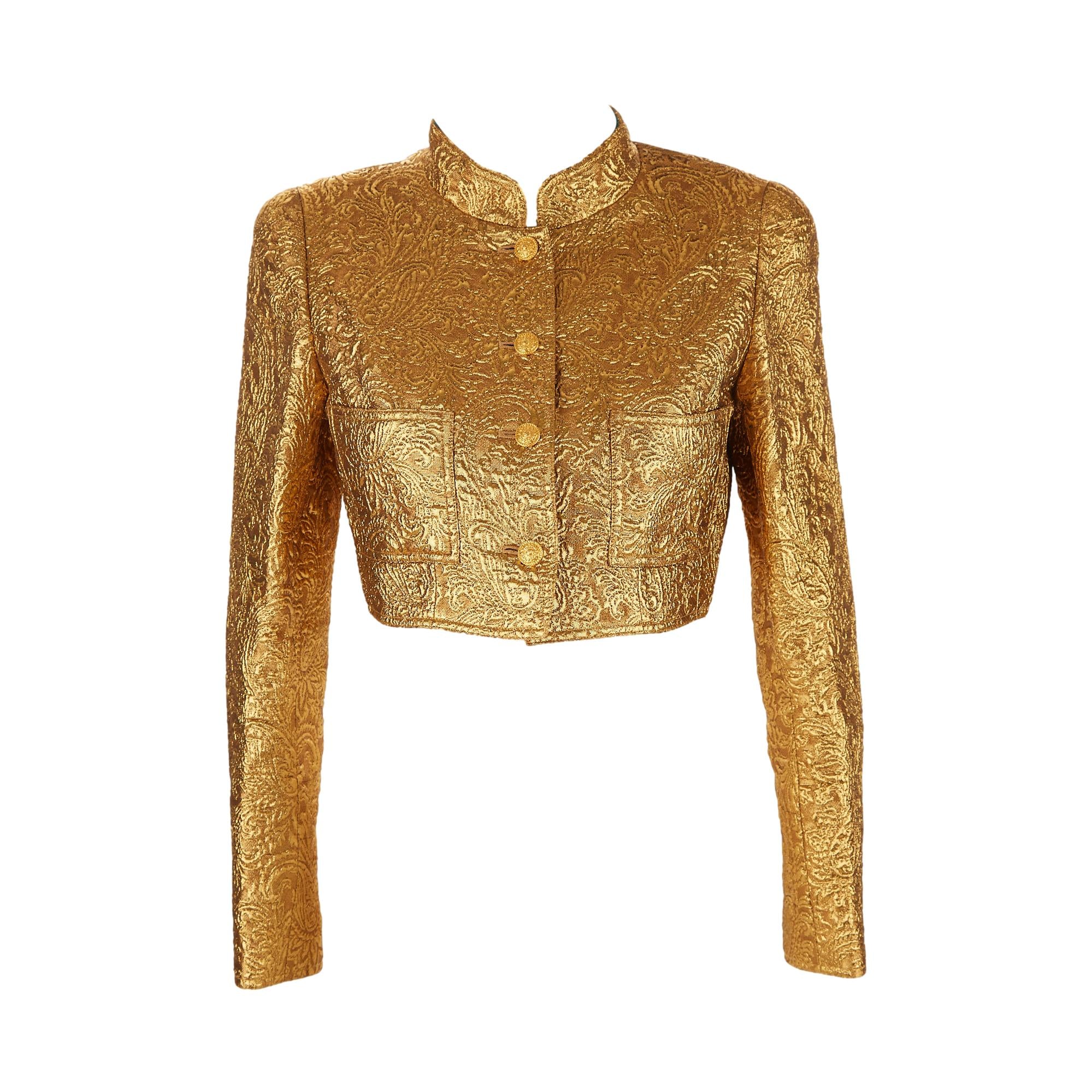 Chanel Gold Embroidered Cropped Jacket