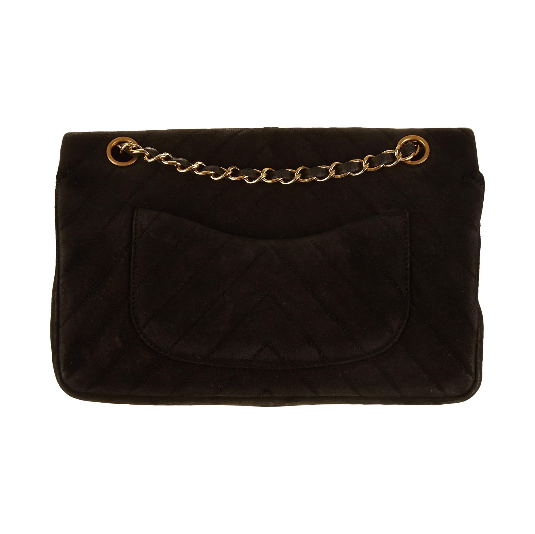 Chanel Black Chevron Double Flap Bag