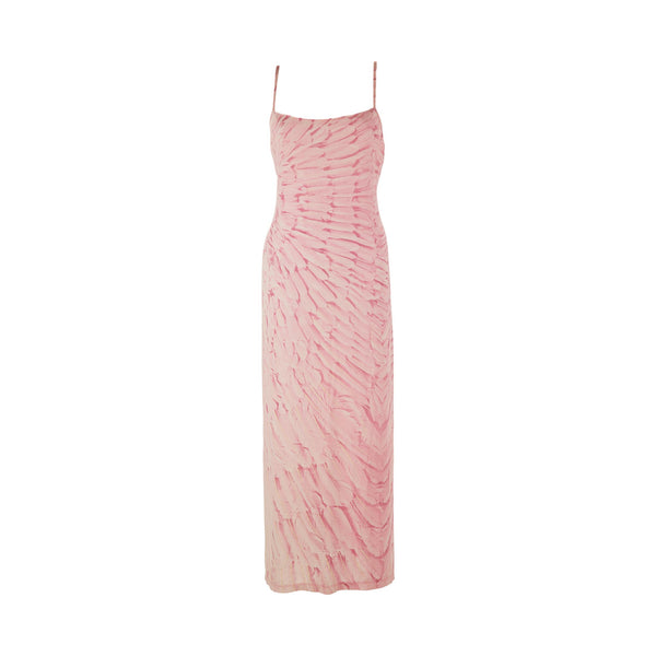 Roberto Cavalli Pink Feather Print Dress