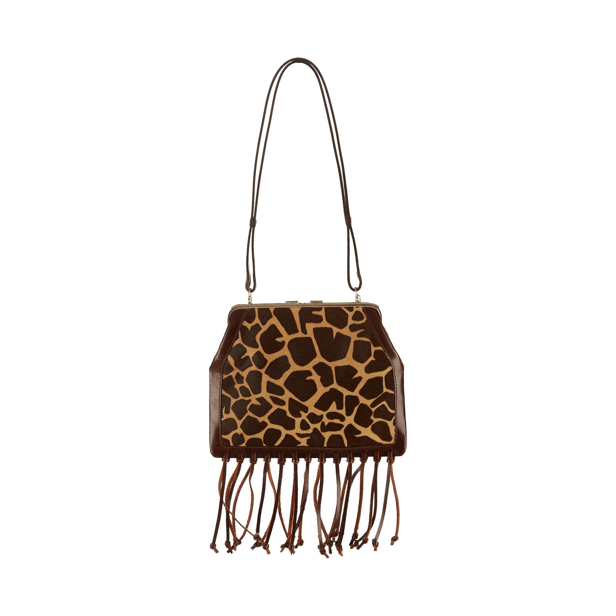 Fendi Brown Giraffe Tassel Bag