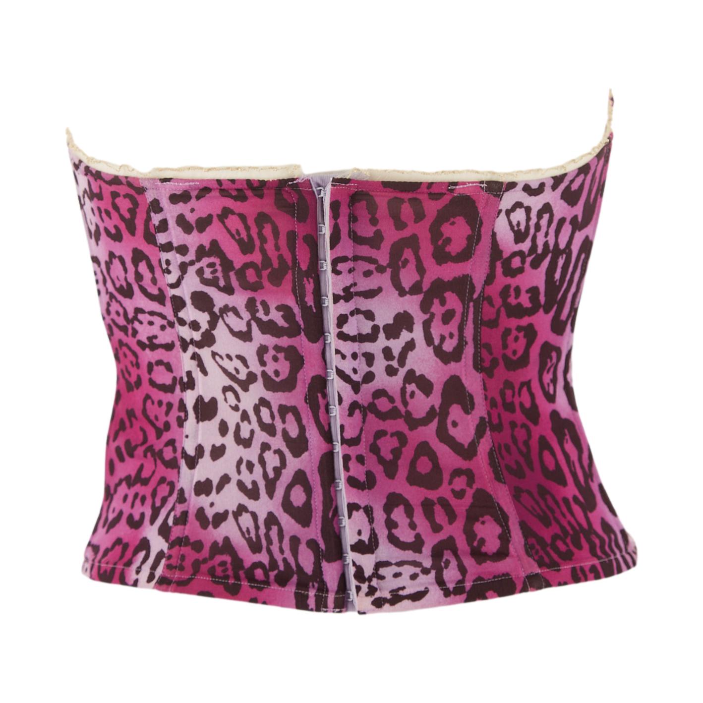 Dior Purple Cheetah Print Bustier Top