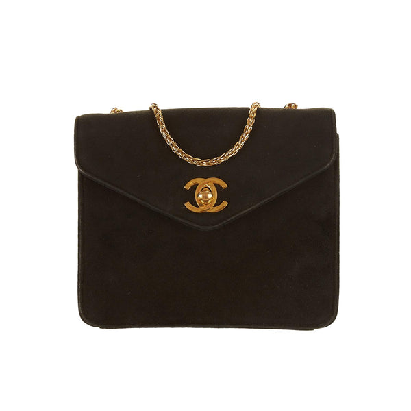 Chanel Black Suede Mini Chain Shoulder Bag