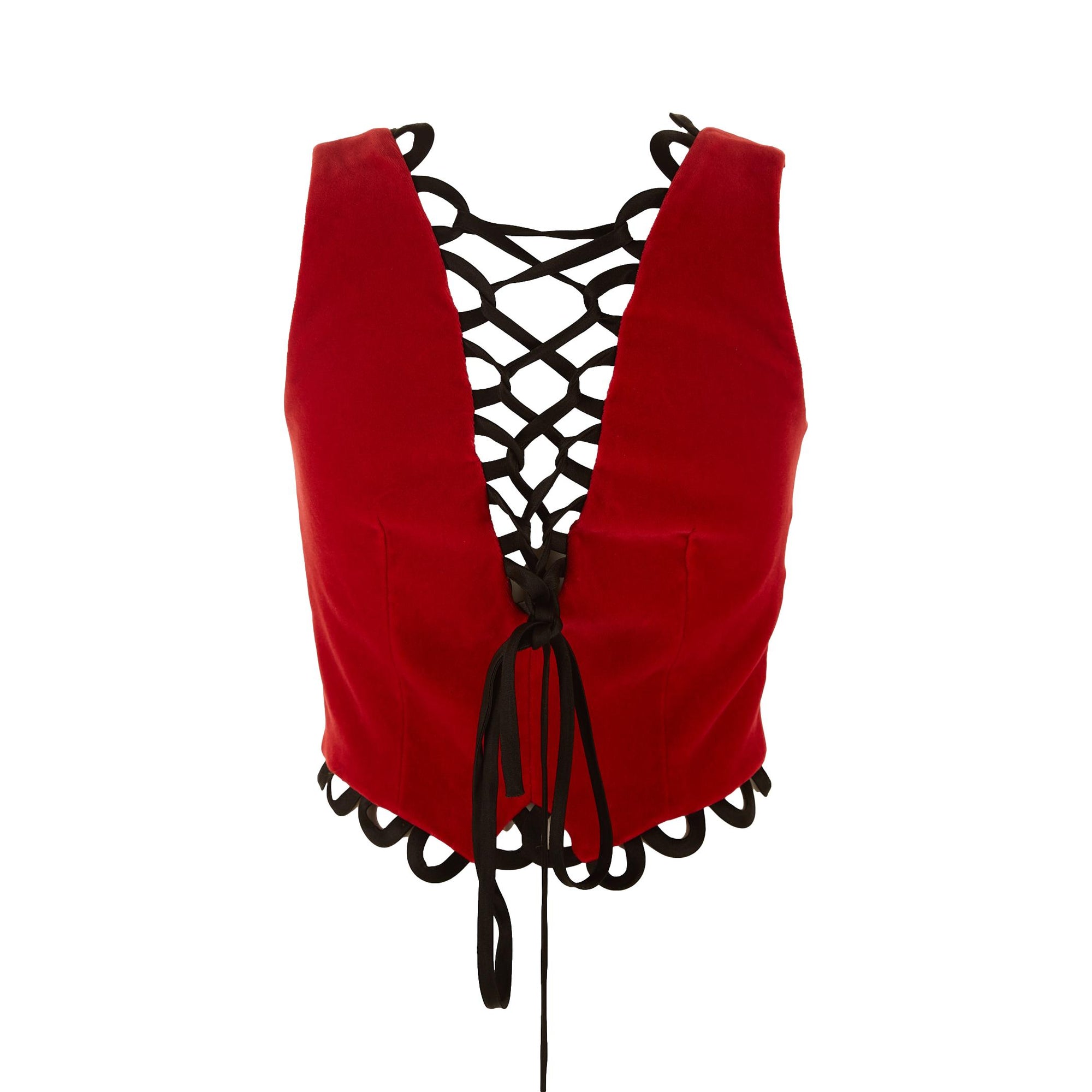 Moschino Red Velvet Button Vest