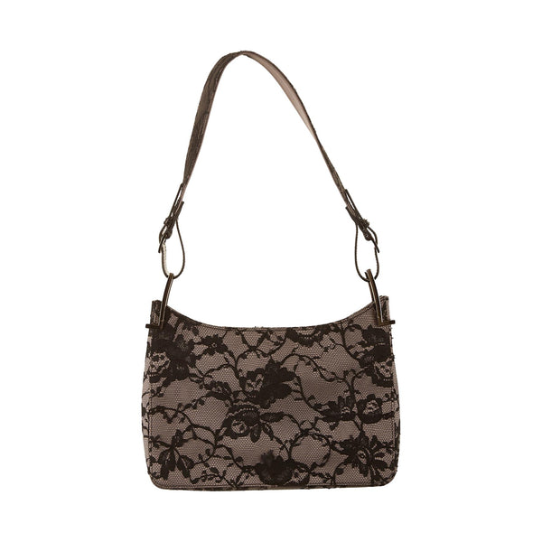 Gucci Grey Floral Lace Shoulder Bag