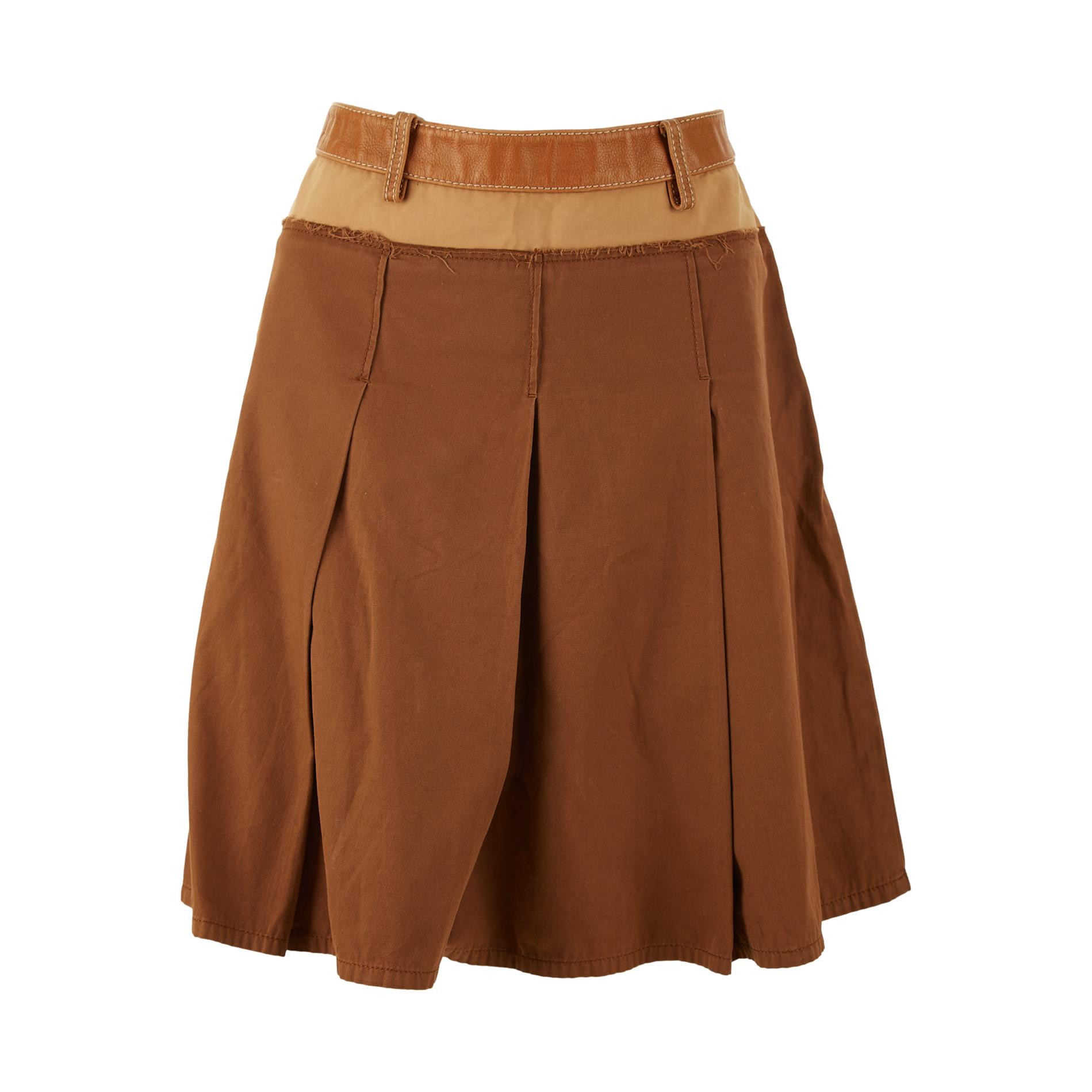 Miu Miu Brown Colorblock Skirt