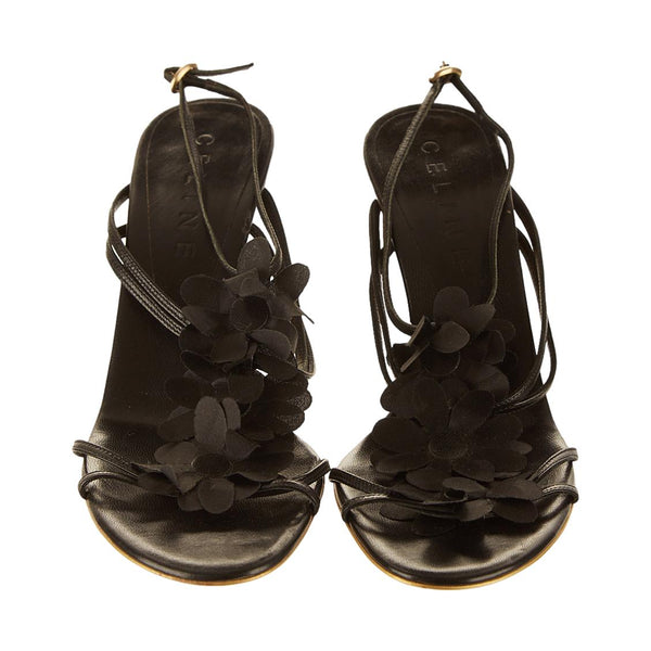 Celine Black Flower Heels