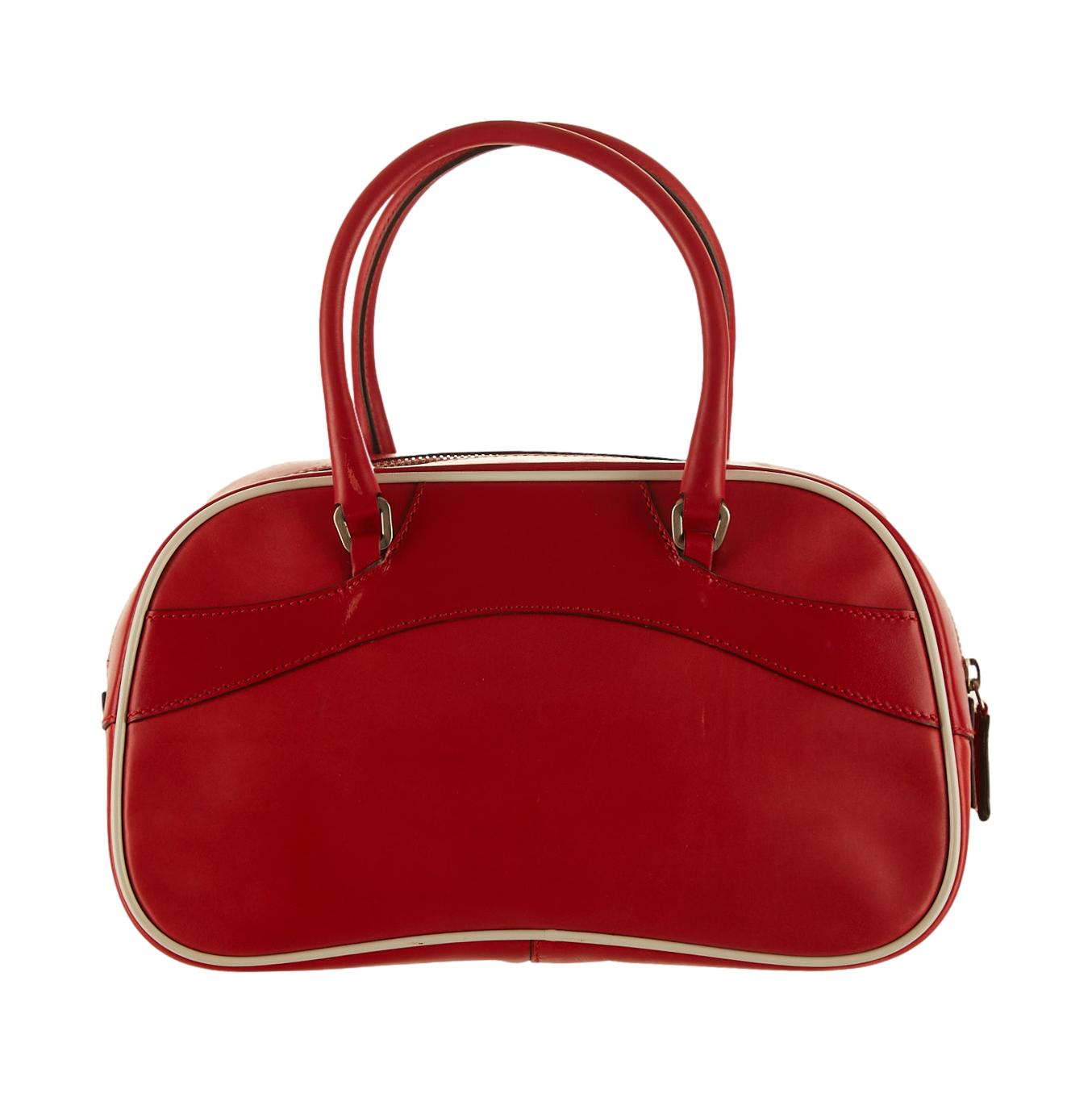 プラダ　ミニバッグ　レッドシルク Prada Red Mini Top Handle Bag – Treasures of NYC