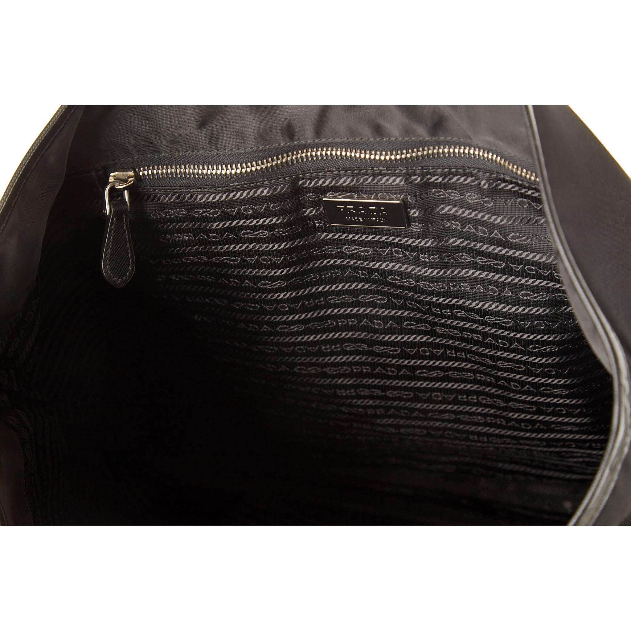 Prada - Authenticated Diagramme Handbag - Leather Blue Plain for Women, Very Good Condition