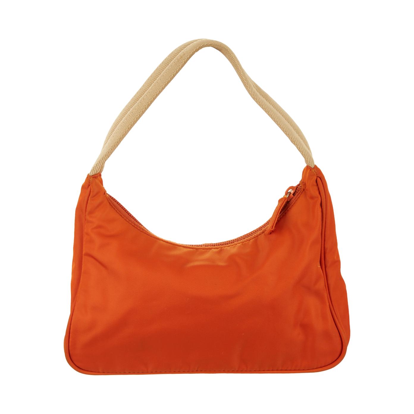 Prada Orange Nylon Mini Shoulder Bag