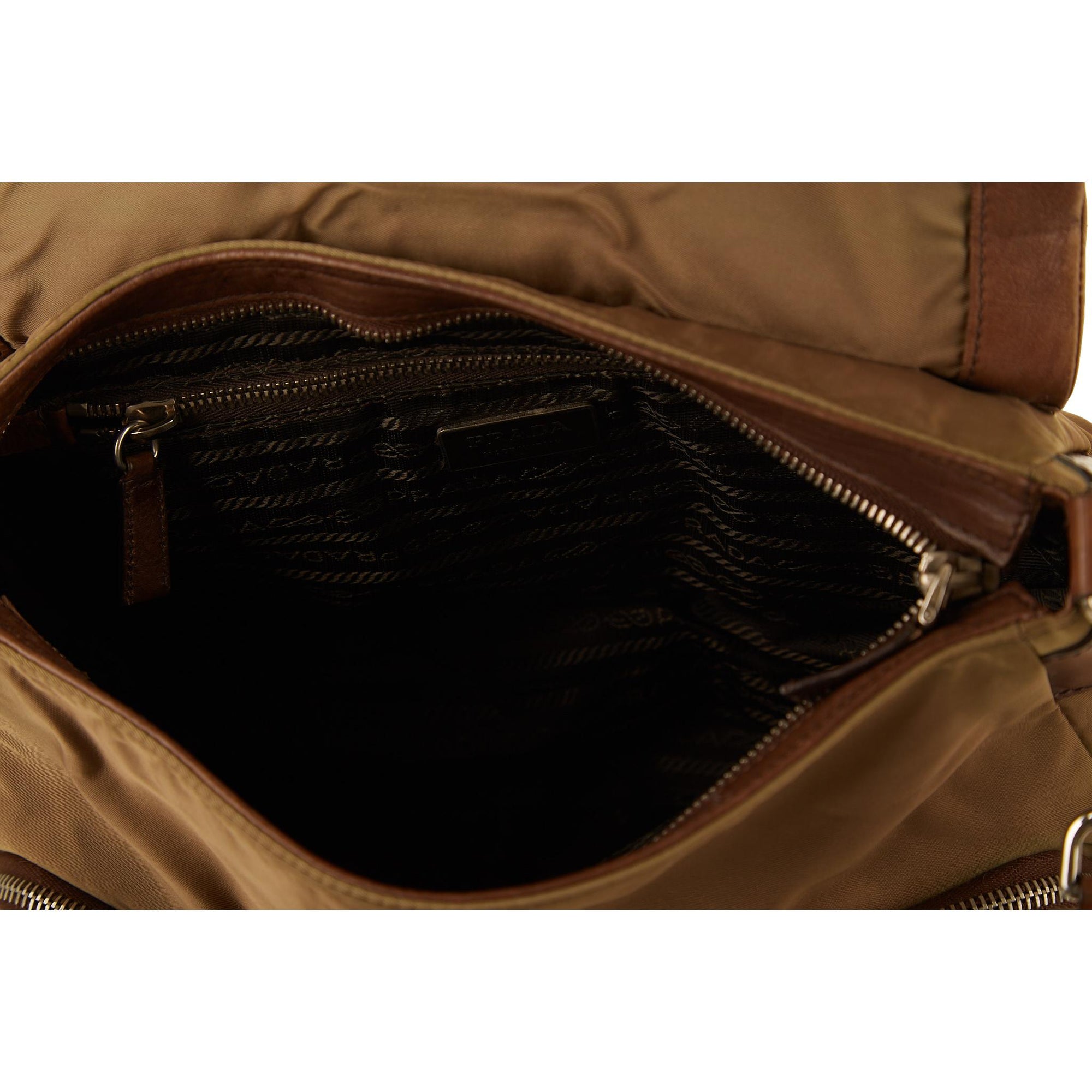 Prada Olive Nylon Buckle Shoulder Bag