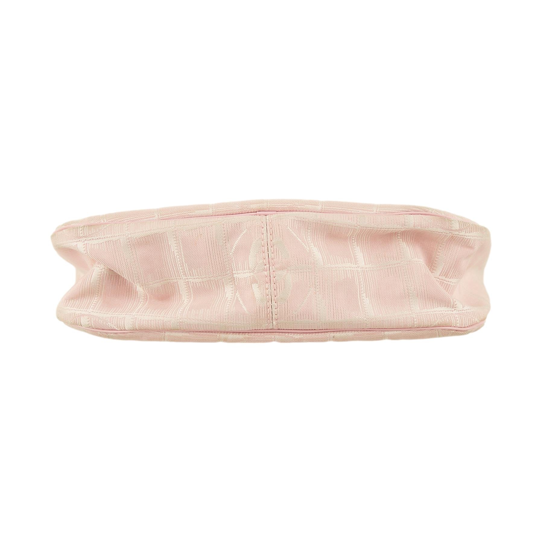 Chanel Pink Logo Mini Nylon Shoulder Bag