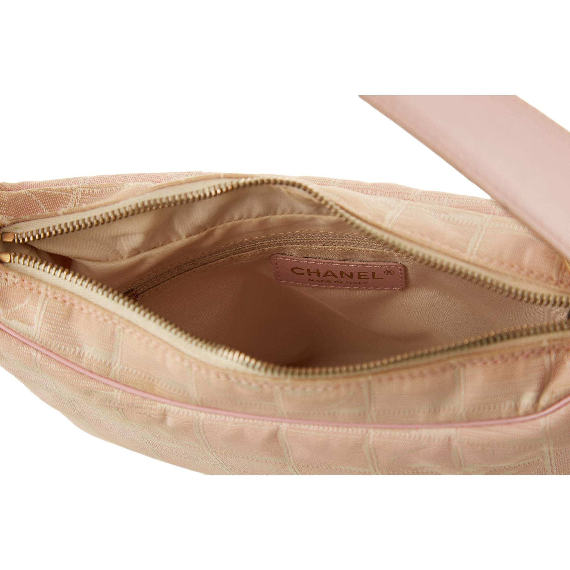 Chanel Pink Logo Mini Nylon Shoulder Bag