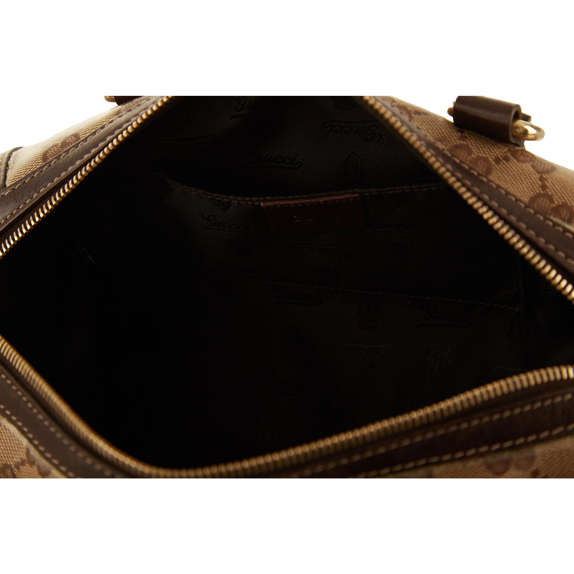 Gucci Brown Logo Cylinder Bag