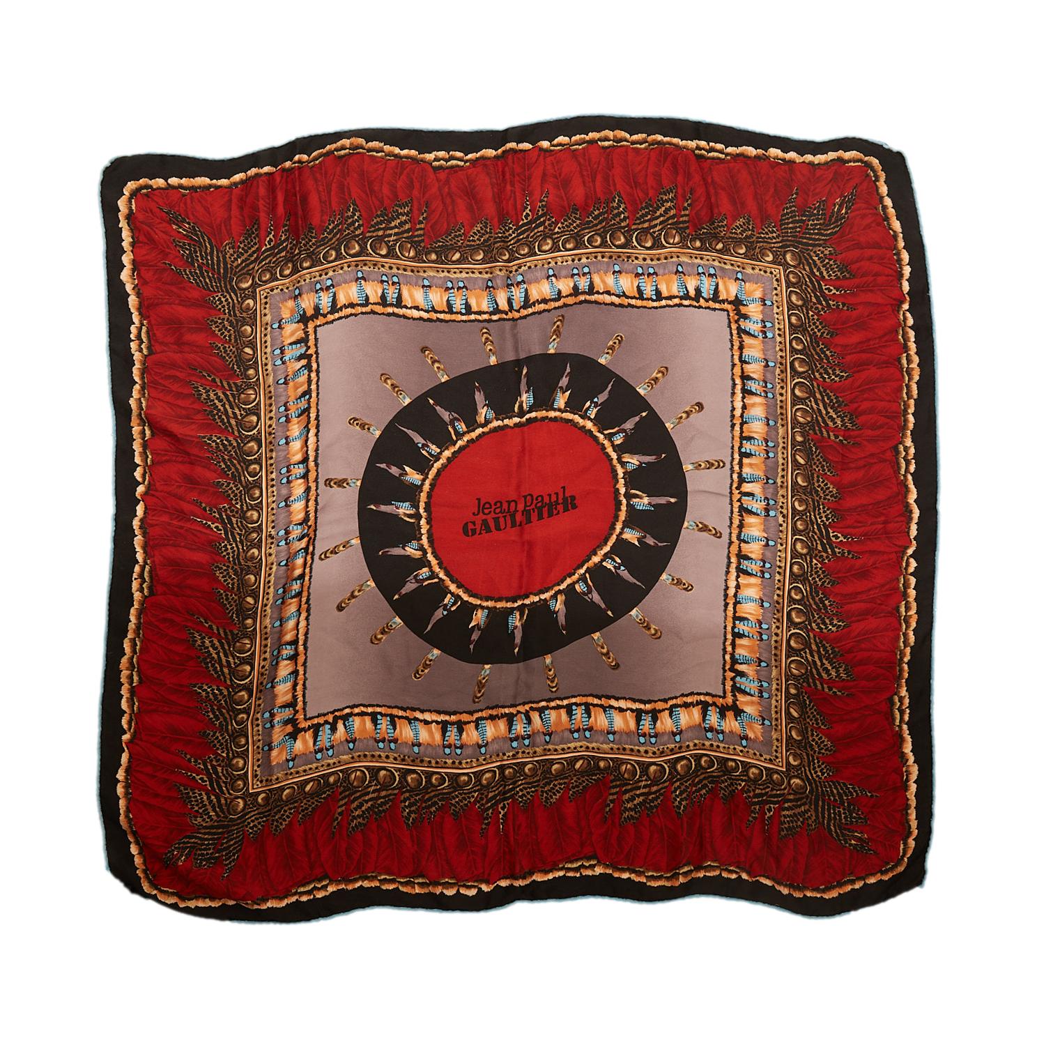 Jean Paul Gaultier Red Feather Scarf