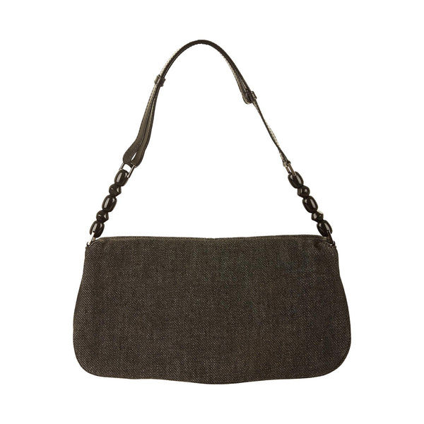 Dior Denim Rhinestone Logo Shoulder Bag