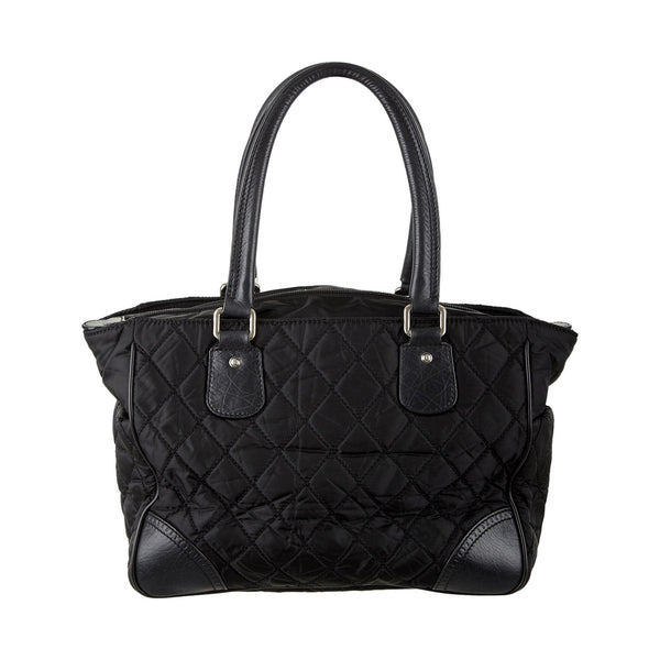 Chanel Black Jumbo Logo Quilted Tote