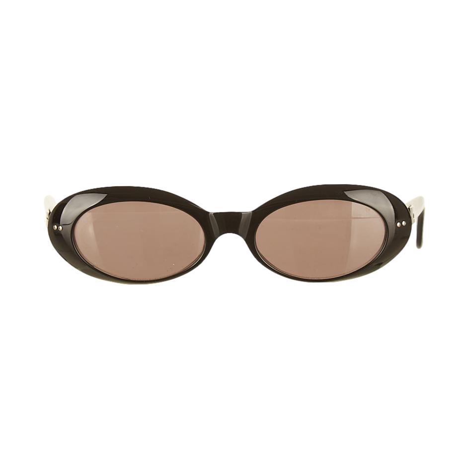 Gucci Black Logo Oval Sunglasses