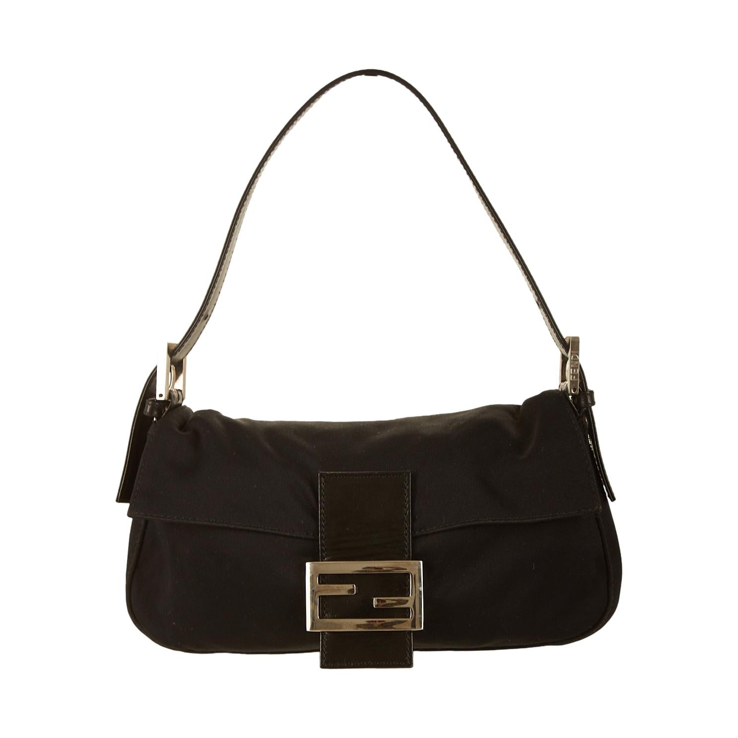 Fendi Black Nylon Baguette