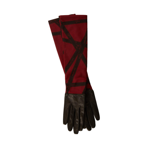 Hermes Red Ribbon Logo Gloves