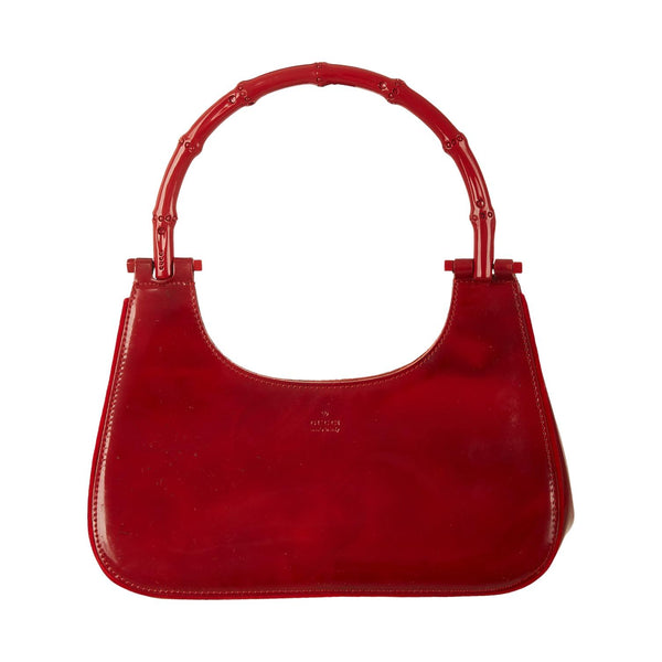 Bamboo top handle leather handbag Gucci Red in Leather - 24841079