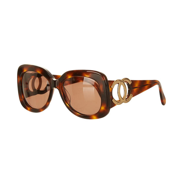 Chanel Brown Jumbo Logo Sunglasses
