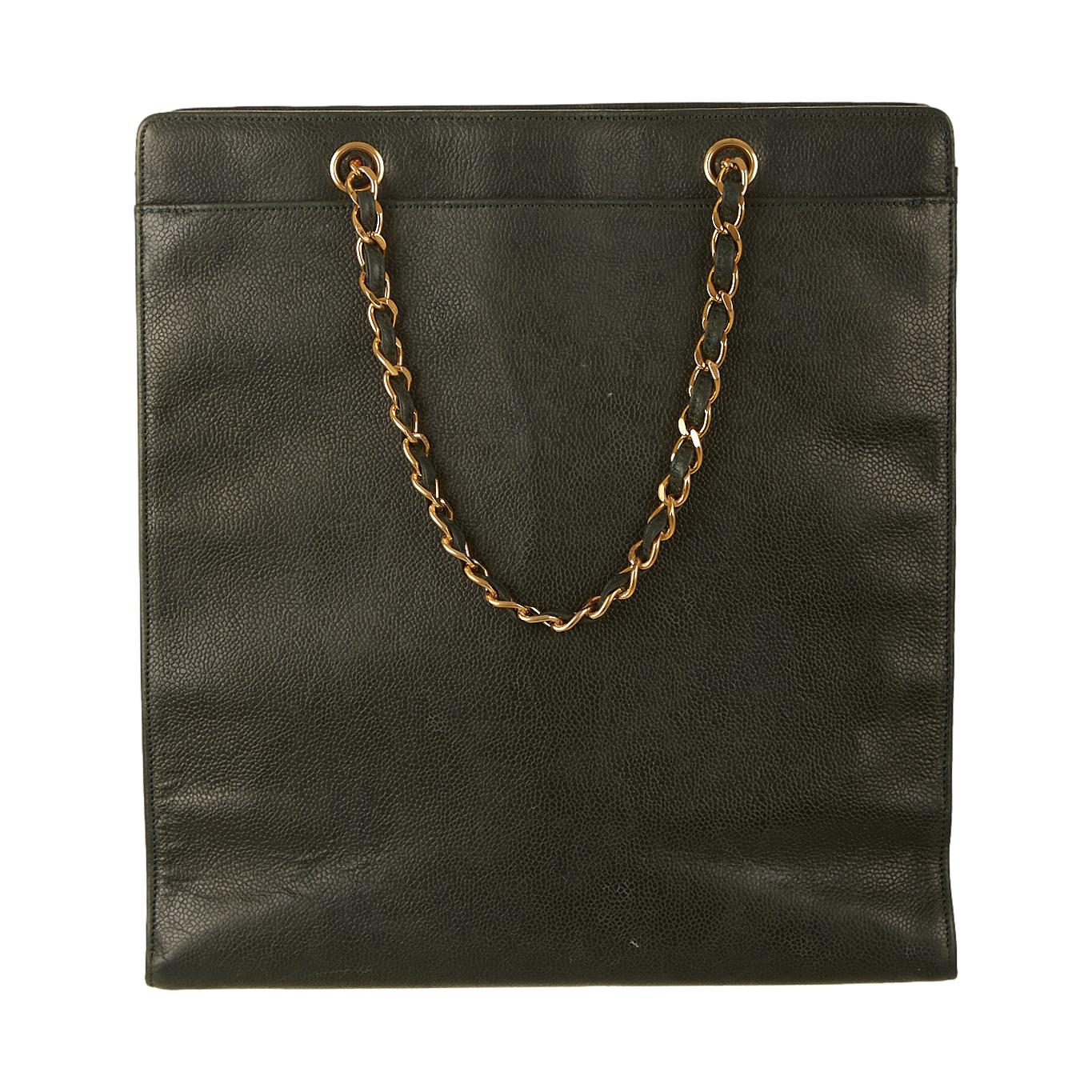 Chanel Forest Green Caviar Chain Shoulder Bag
