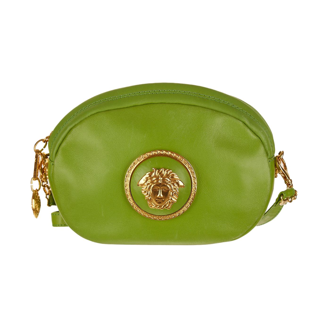 Versace Lime Green Medusa Mini Shoulder Bag
