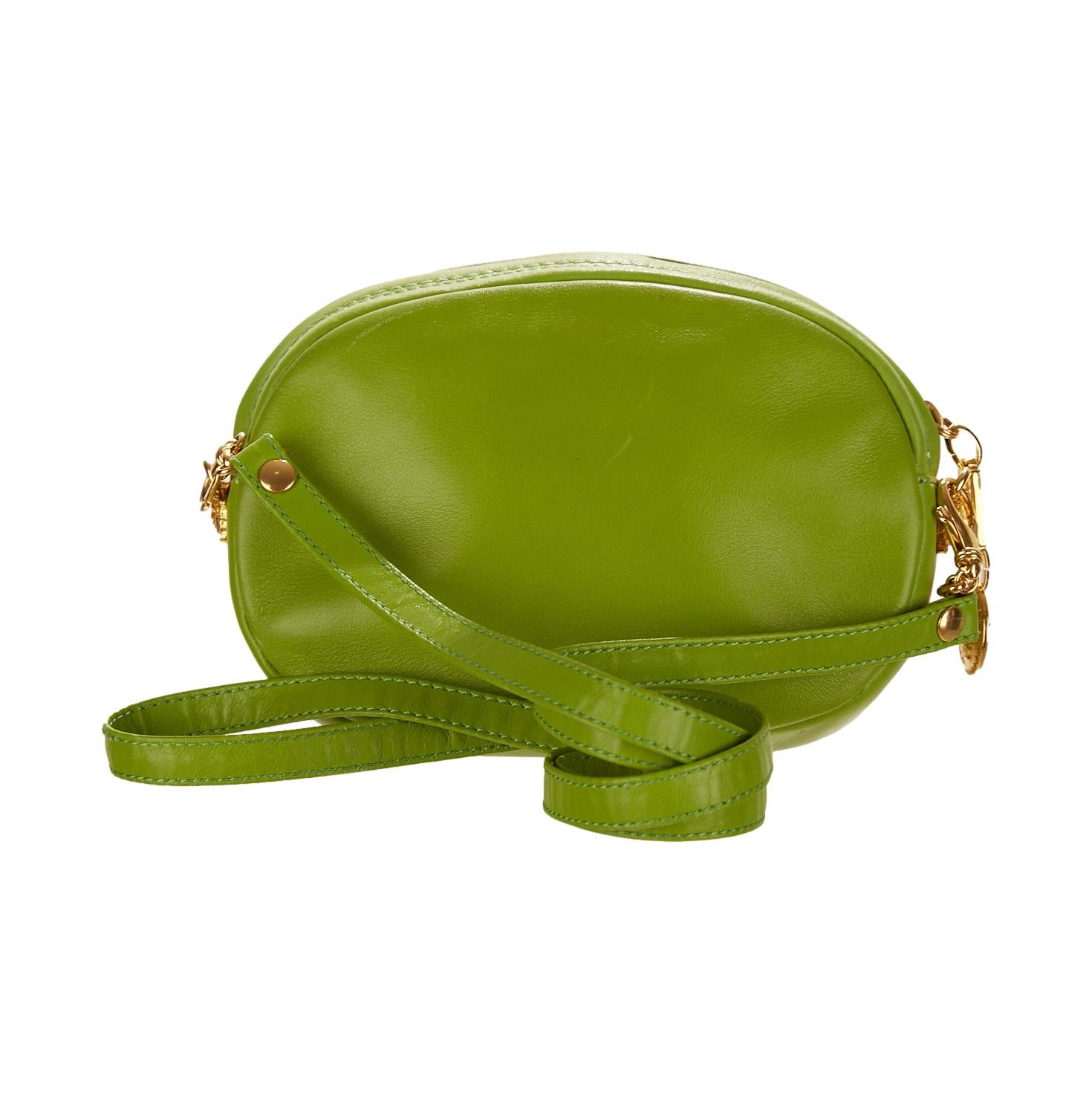 Versace Lime Green Medusa Mini Shoulder Bag