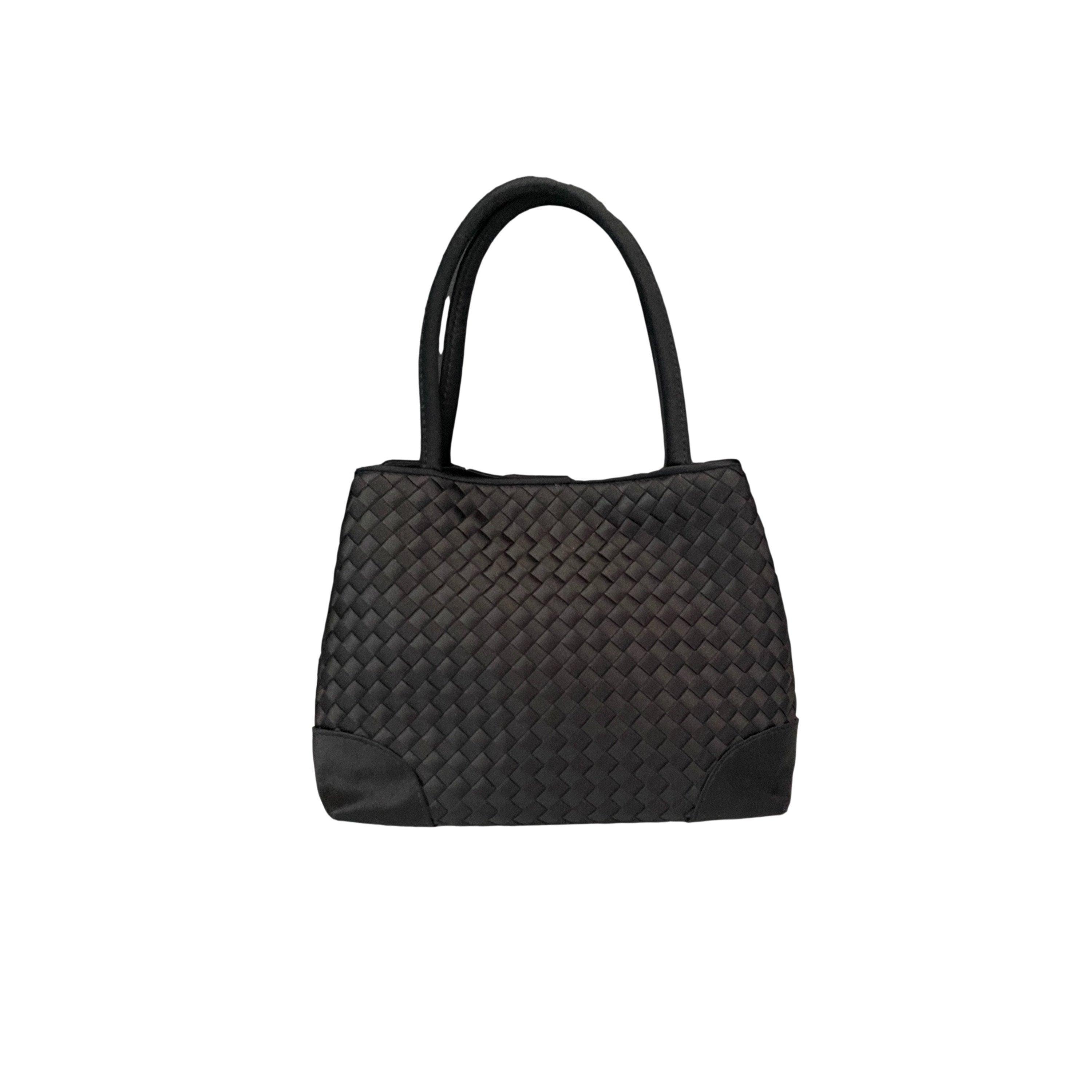 Treasures of NYC - Bottega Veneta Black Woven Satin Mini Bag