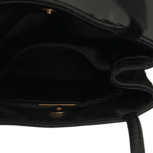 Bottega Veneta Black Woven Satin Mini Bag - Handbags