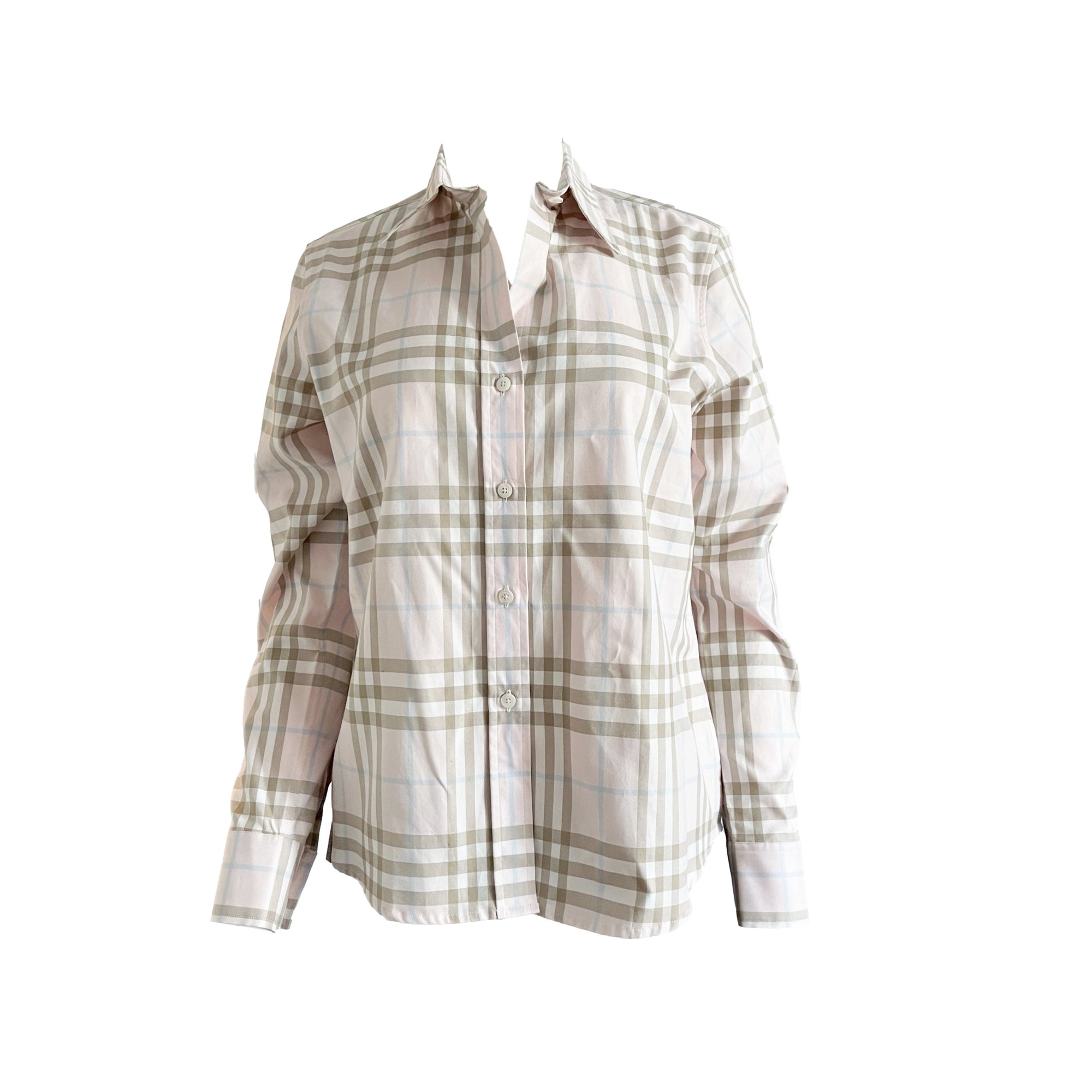 Burberry Classic Pink Plaid Button Down - Apparel