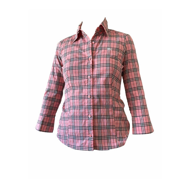 Burberry Classic Pink Plaid Button Down - Apparel