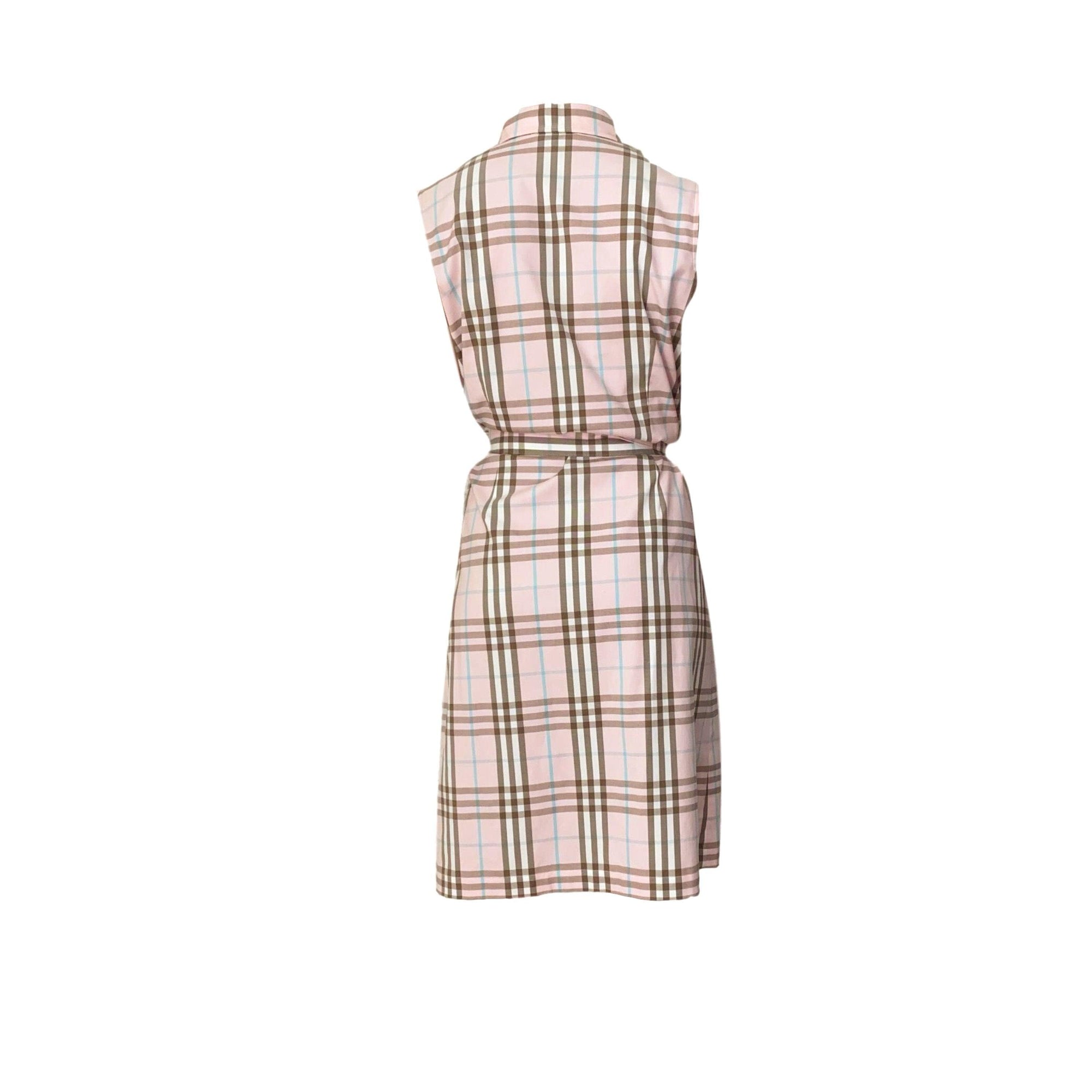 Burberry Classic Pink Plaid Collared Dress - Apparel
