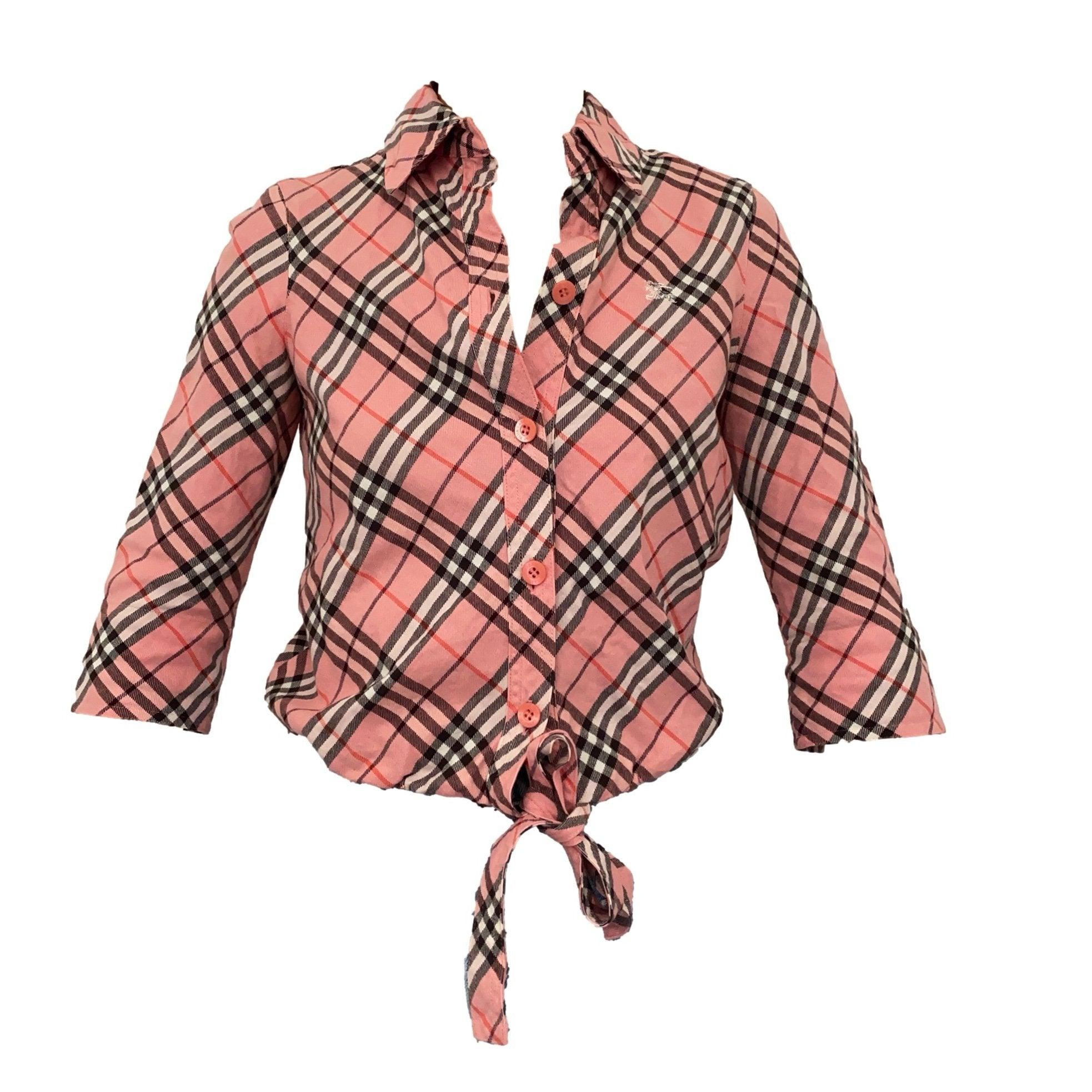 Burberry Classic Pink Tie Top - Apparel