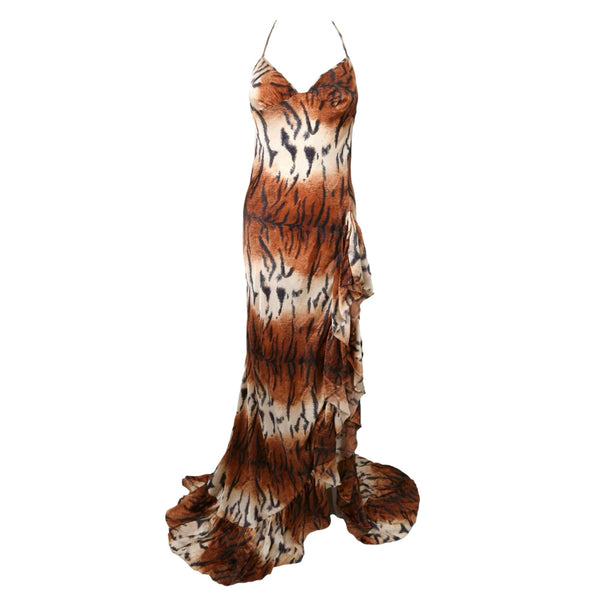 Roberto Cavalli Cheetah Print Halter Top Dress
