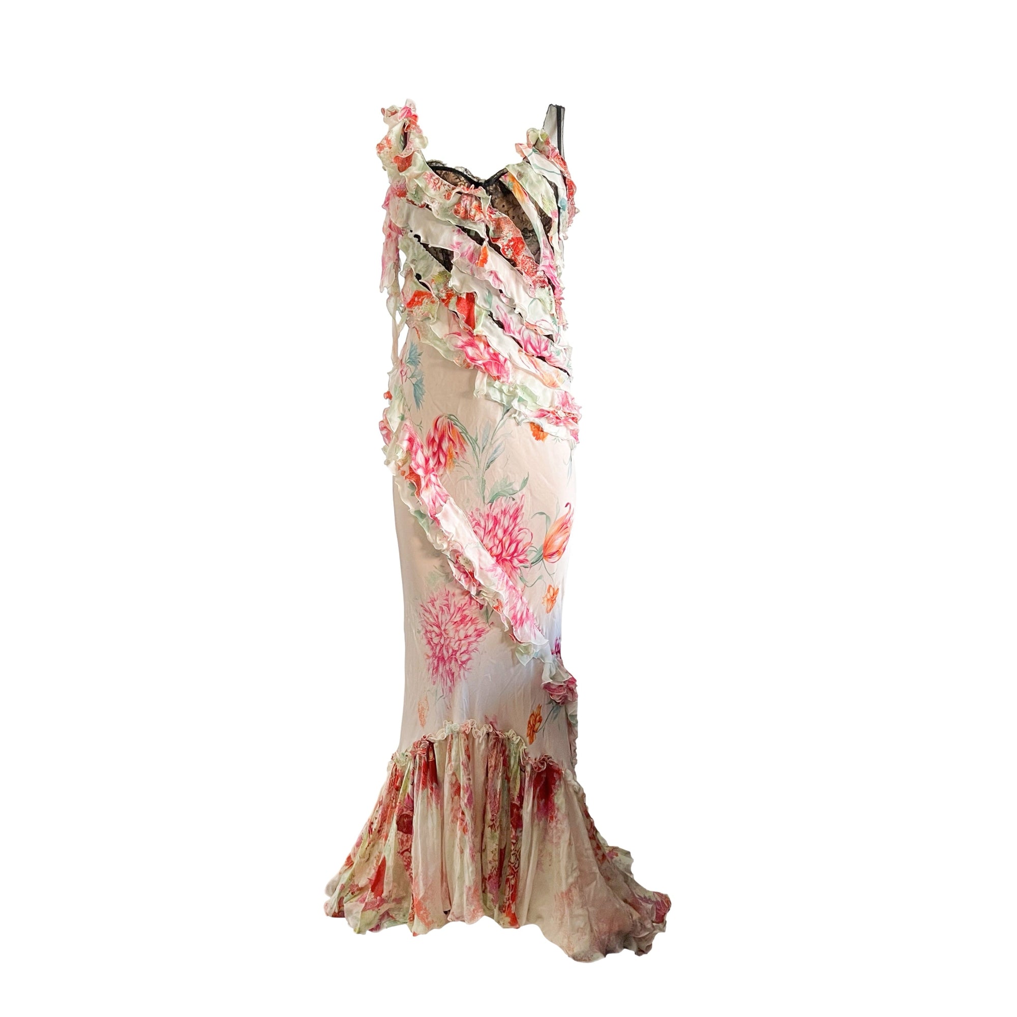 Cavalli Floral Boned Corset Gown - Apparel