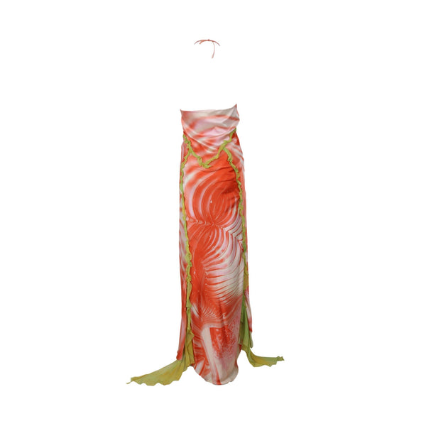 Cavalli Pink Ruffled Silk Dress - Apparel