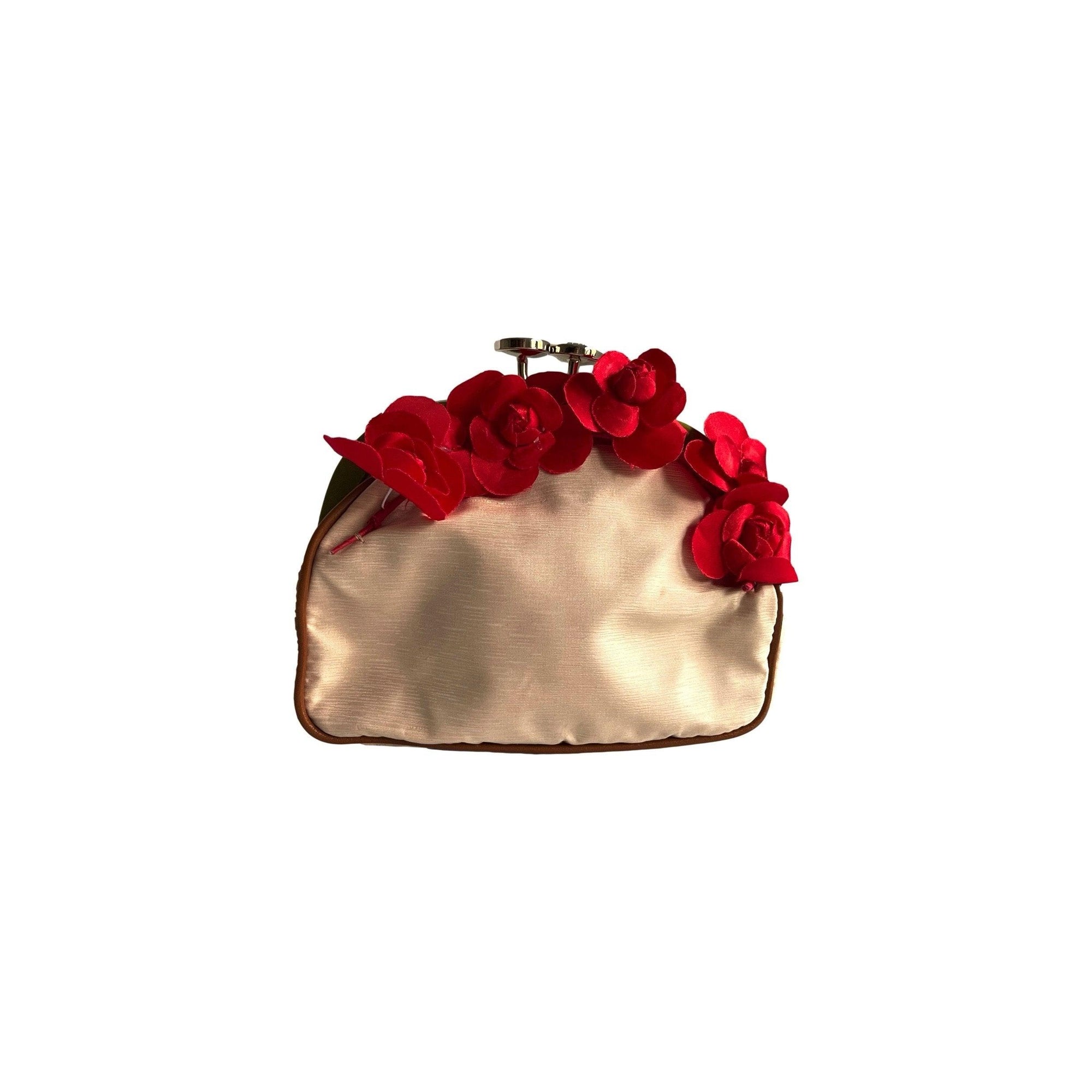 Celine Cream Mini Floral Clutch - Handbags