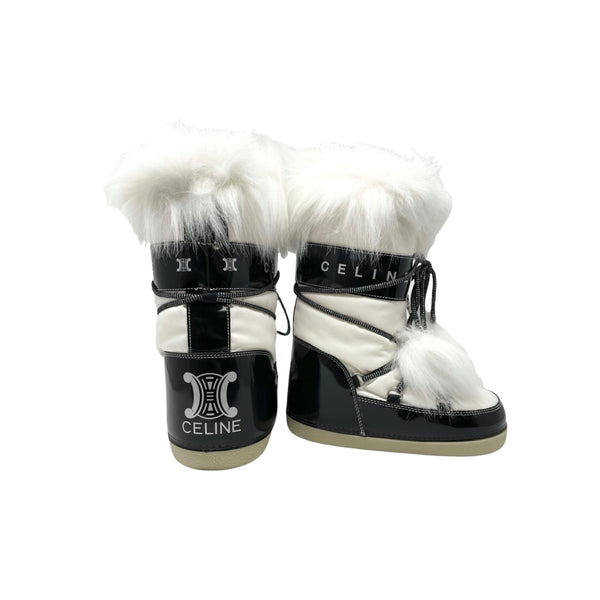 Treasures of NYC Celine Logo Fur Moon Boots